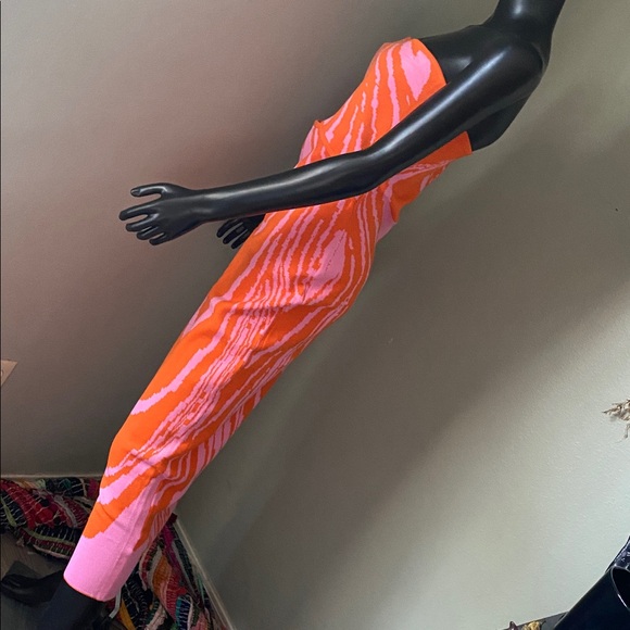 Fashion Nova Strapless New Lover Sweater MIDI Dress in Orange and Pink NWTs - Picture 6 of 11